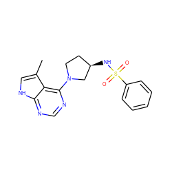 Cc1c[nH]c2ncnc(N3CC[C@@H](NS(=O)(=O)c4ccccc4)C3)c12 ZINC000053312878