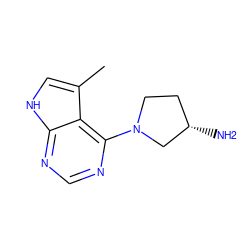 Cc1c[nH]c2ncnc(N3CC[C@H](N)C3)c12 ZINC000053296498