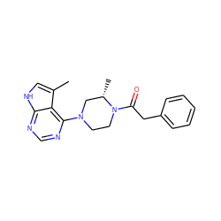 Cc1c[nH]c2ncnc(N3CCN(C(=O)Cc4ccccc4)[C@@H](C)C3)c12 ZINC000299835621