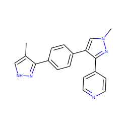 Cc1c[nH]nc1-c1ccc(-c2cn(C)nc2-c2ccncc2)cc1 ZINC000040974702