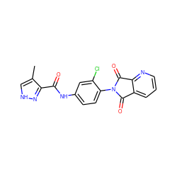 Cc1c[nH]nc1C(=O)Nc1ccc(N2C(=O)c3cccnc3C2=O)c(Cl)c1 ZINC000653693460