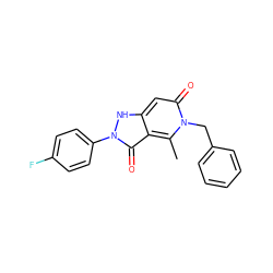 Cc1c2c(=O)n(-c3ccc(F)cc3)[nH]c2cc(=O)n1Cc1ccccc1 ZINC000004784790