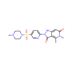 Cc1c2c(=O)n(-c3ccc(S(=O)(=O)N4CCN(C)CC4)cn3)[nH]c2cc(=O)n1C ZINC000064447520