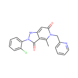 Cc1c2c(=O)n(-c3ccccc3Cl)[nH]c2cc(=O)n1Cc1ccccn1 ZINC000012652747