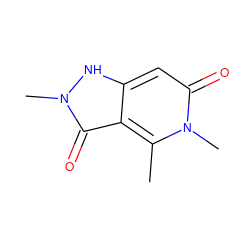 Cc1c2c(=O)n(C)[nH]c2cc(=O)n1C ZINC000064393103