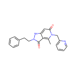 Cc1c2c(=O)n(CCc3ccccc3)[nH]c2cc(=O)n1Cc1ccccn1 ZINC000064448041