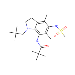 Cc1c2c(c(NC(=O)C(C)(C)C)c(C)c1NS(C)(=O)=O)N(CC(C)(C)C)CC2 ZINC000003819885