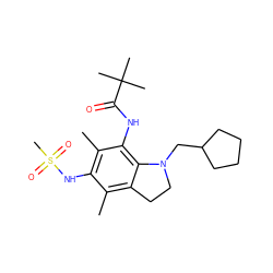 Cc1c2c(c(NC(=O)C(C)(C)C)c(C)c1NS(C)(=O)=O)N(CC1CCCC1)CC2 ZINC000043064483