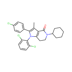Cc1c2c(n(-c3c(Cl)cccc3Cl)c1-c1ccc(Cl)cc1)CCN(C1CCCCC1)C2=O ZINC000028706545