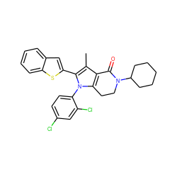 Cc1c2c(n(-c3ccc(Cl)cc3Cl)c1-c1cc3ccccc3s1)CCN(C1CCCCC1)C2=O ZINC000028706537