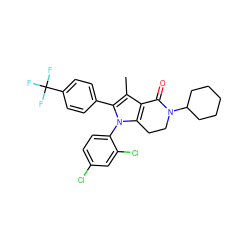 Cc1c2c(n(-c3ccc(Cl)cc3Cl)c1-c1ccc(C(F)(F)F)cc1)CCN(C1CCCCC1)C2=O ZINC000028706496