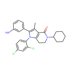 Cc1c2c(n(-c3ccc(Cl)cc3Cl)c1-c1cccc(N)c1)CCN(C1CCCCC1)C2=O ZINC000028706524