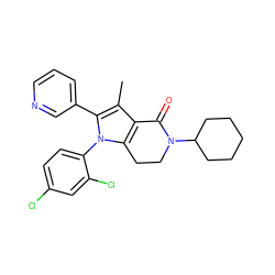 Cc1c2c(n(-c3ccc(Cl)cc3Cl)c1-c1cccnc1)CCN(C1CCCCC1)C2=O ZINC000028706540