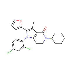 Cc1c2c(n(-c3ccc(Cl)cc3Cl)c1-c1ccco1)CCN(C1CCCCC1)C2=O ZINC000028706532