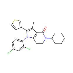 Cc1c2c(n(-c3ccc(Cl)cc3Cl)c1-c1ccsc1)CCN(C1CCCCC1)C2=O ZINC000028706527