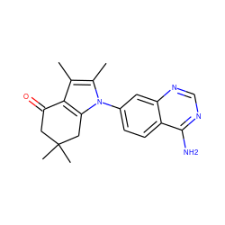 Cc1c2c(n(-c3ccc4c(N)ncnc4c3)c1C)CC(C)(C)CC2=O ZINC000043194626