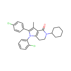 Cc1c2c(n(-c3ccccc3Cl)c1-c1ccc(Cl)cc1)CCN(C1CCCCC1)C2=O ZINC000028706542