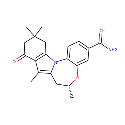 Cc1c2c(n3c1C[C@@H](C)Oc1cc(C(N)=O)ccc1-3)CC(C)(C)CC2=O ZINC000299854700