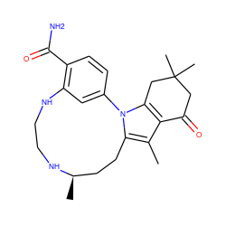 Cc1c2c(n3c1CC[C@@H](C)NCCNc1cc-3ccc1C(N)=O)CC(C)(C)CC2=O ZINC000071329630