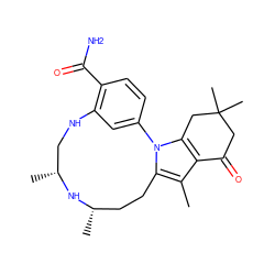 Cc1c2c(n3c1CC[C@H](C)N[C@H](C)CNc1cc-3ccc1C(N)=O)CC(C)(C)CC2=O ZINC000071319359