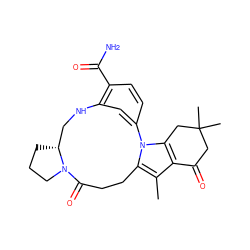 Cc1c2c(n3c1CCC(=O)N1CCC[C@@H]1CNc1cc-3ccc1C(N)=O)CC(C)(C)CC2=O ZINC000071341306