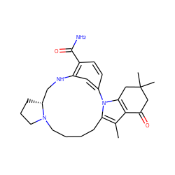 Cc1c2c(n3c1CCCCN1CCC[C@@H]1CNc1cc-3ccc1C(N)=O)CC(C)(C)CC2=O ZINC000071333254