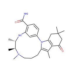 Cc1c2c(n3c1CCCN(C)[C@@H](C)[C@H](C)Nc1cc-3ccc1C(N)=O)CC(C)(C)CC2=O ZINC000072175712