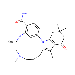 Cc1c2c(n3c1CCCN(C)C[C@H](C)Nc1cc-3ccc1C(N)=O)CC(C)(C)CC2=O ZINC000071318863