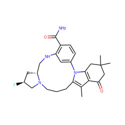 Cc1c2c(n3c1CCCN1C[C@@H](F)C[C@@H]1CNc1cc-3ccc1C(N)=O)CC(C)(C)CC2=O ZINC000071331349