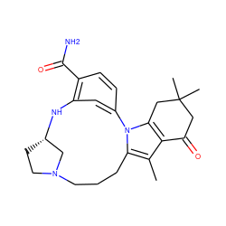 Cc1c2c(n3c1CCCN1CC[C@@H](C1)Nc1cc-3ccc1C(N)=O)CC(C)(C)CC2=O ZINC000071334761