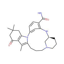 Cc1c2c(n3c1CCCN1CCC[C@@H](C1)Nc1cc-3ccc1C(N)=O)CC(C)(C)CC2=O ZINC000071340420