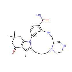 Cc1c2c(n3c1CCCN1CCNC[C@H]1CNc1cc-3ccc1C(N)=O)CC(C)(C)CC2=O ZINC000071341359