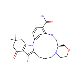 Cc1c2c(n3c1CCCN1CCOC[C@@H]1CNc1cc-3ccc1C(N)=O)CC(C)(C)CC2=O ZINC000071331829