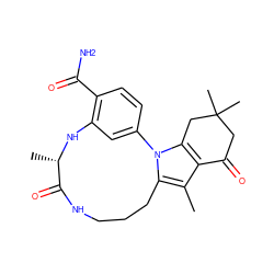 Cc1c2c(n3c1CCCNC(=O)[C@H](C)Nc1cc-3ccc1C(N)=O)CC(C)(C)CC2=O ZINC000071341384