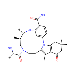 Cc1c2c(n3c1CCN(C(=O)[C@H](C)N)C[C@@H](C)[C@H](C)Nc1cc-3ccc1C(N)=O)CC(C)(C)CC2=O ZINC000072177167