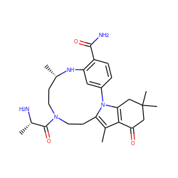 Cc1c2c(n3c1CCN(C(=O)[C@H](C)N)CC[C@H](C)Nc1cc-3ccc1C(N)=O)CC(C)(C)CC2=O ZINC000071334026