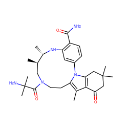 Cc1c2c(n3c1CCN(C(=O)C(C)(C)N)C[C@@H](C)[C@H](C)Nc1cc-3ccc1C(N)=O)CC(C)(C)CC2=O ZINC000072175856