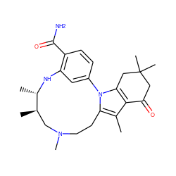 Cc1c2c(n3c1CCN(C)C[C@@H](C)[C@H](C)Nc1cc-3ccc1C(N)=O)CC(C)(C)CC2=O ZINC000072175713