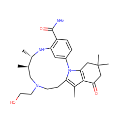 Cc1c2c(n3c1CCN(CCO)C[C@@H](C)[C@H](C)Nc1cc-3ccc1C(N)=O)CC(C)(C)CC2=O ZINC000072176526