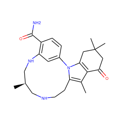 Cc1c2c(n3c1CCNC[C@@H](C)CNc1cc-3ccc1C(N)=O)CC(C)(C)CC2=O ZINC000071329564