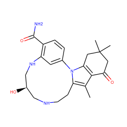 Cc1c2c(n3c1CCNC[C@@H](O)CNc1cc-3ccc1C(N)=O)CC(C)(C)CC2=O ZINC000071317033