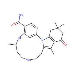 Cc1c2c(n3c1CCNCC[C@H](C)Nc1cc-3ccc1C(N)=O)CC(C)(C)CC2=O ZINC000071329678