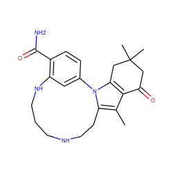 Cc1c2c(n3c1CCNCCCNc1cc-3ccc1C(N)=O)CC(C)(C)CC2=O ZINC000071296820