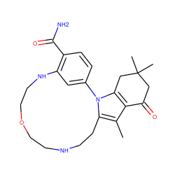 Cc1c2c(n3c1CCNCCOCCNc1cc-3ccc1C(N)=O)CC(C)(C)CC2=O ZINC000071296521