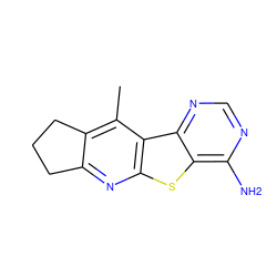 Cc1c2c(nc3sc4c(N)ncnc4c13)CCC2 ZINC000040392965