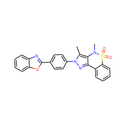 Cc1c2c(nn1-c1ccc(-c3nc4ccccc4o3)cc1)-c1ccccc1S(=O)(=O)N2C ZINC000169307439