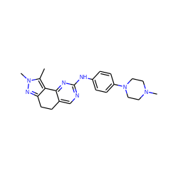 Cc1c2c(nn1C)CCc1cnc(Nc3ccc(N4CCN(C)CC4)cc3)nc1-2 ZINC000143030411