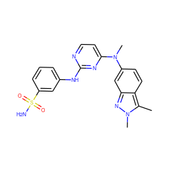 Cc1c2ccc(N(C)c3ccnc(Nc4cccc(S(N)(=O)=O)c4)n3)cc2nn1C ZINC000034391235