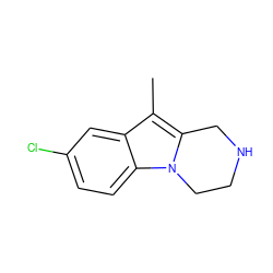 Cc1c2n(c3ccc(Cl)cc13)CCNC2 ZINC000013586845