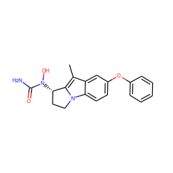 Cc1c2n(c3ccc(Oc4ccccc4)cc13)CC[C@@H]2N(O)C(N)=O ZINC000013760631